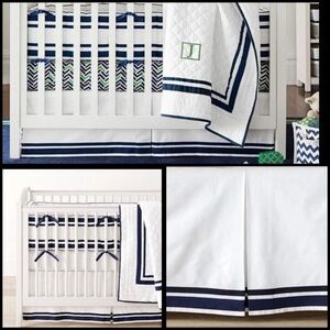 Pottery Barn Kids Harper Nursery Organic Cotton Crib\Toddler Bed Bed Skirt